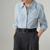 英国風 ストライプカラーシャツ H0013
