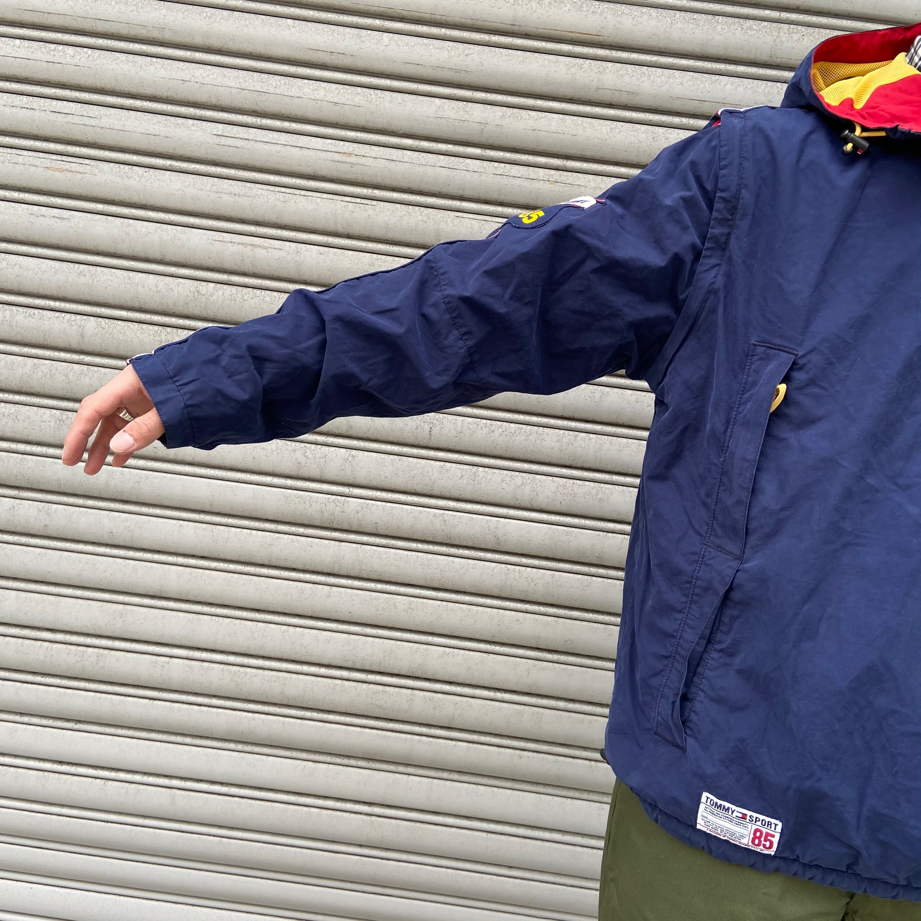 送料無料』Tommy sport 袖ラインアノラックパーカー 2way L 送料無料』Tommy sport 袖ラインアノラックパーカー 2way L