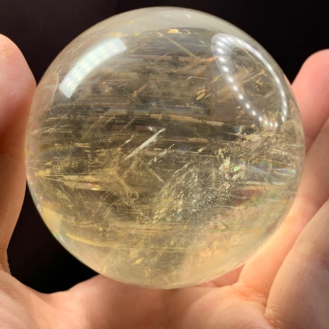 虹有り♪スーパーレインボー大玉カルサイトスフィア