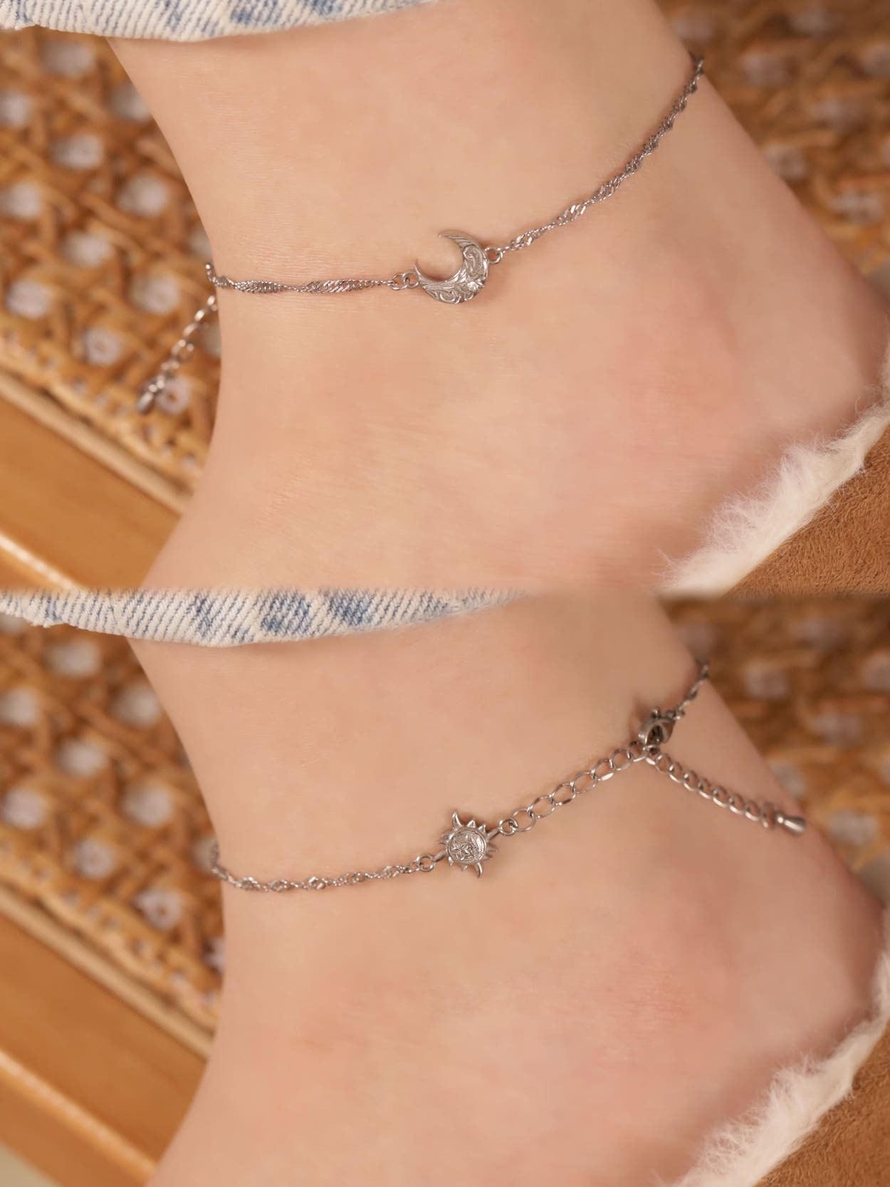 2/12再入荷【 screw 】316L hawaiian sun & moon anklet #a19 | rani