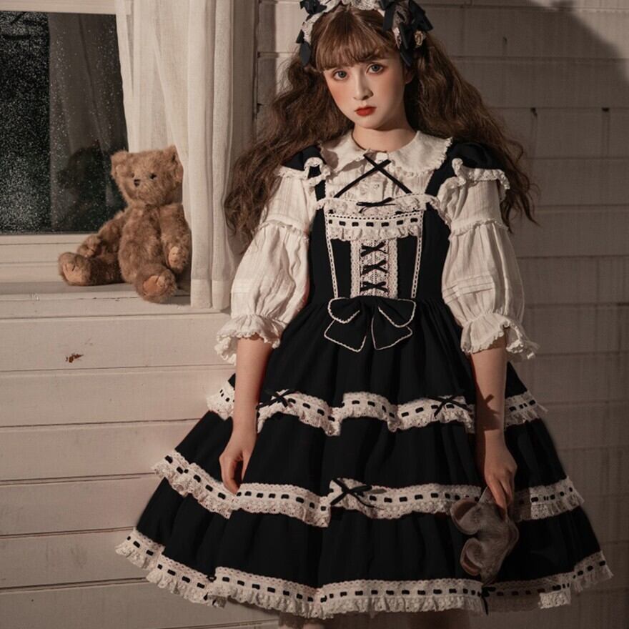 ゴスロリ通販 With U ゴスロリ ジャンパースカート ヘッドドレス付き