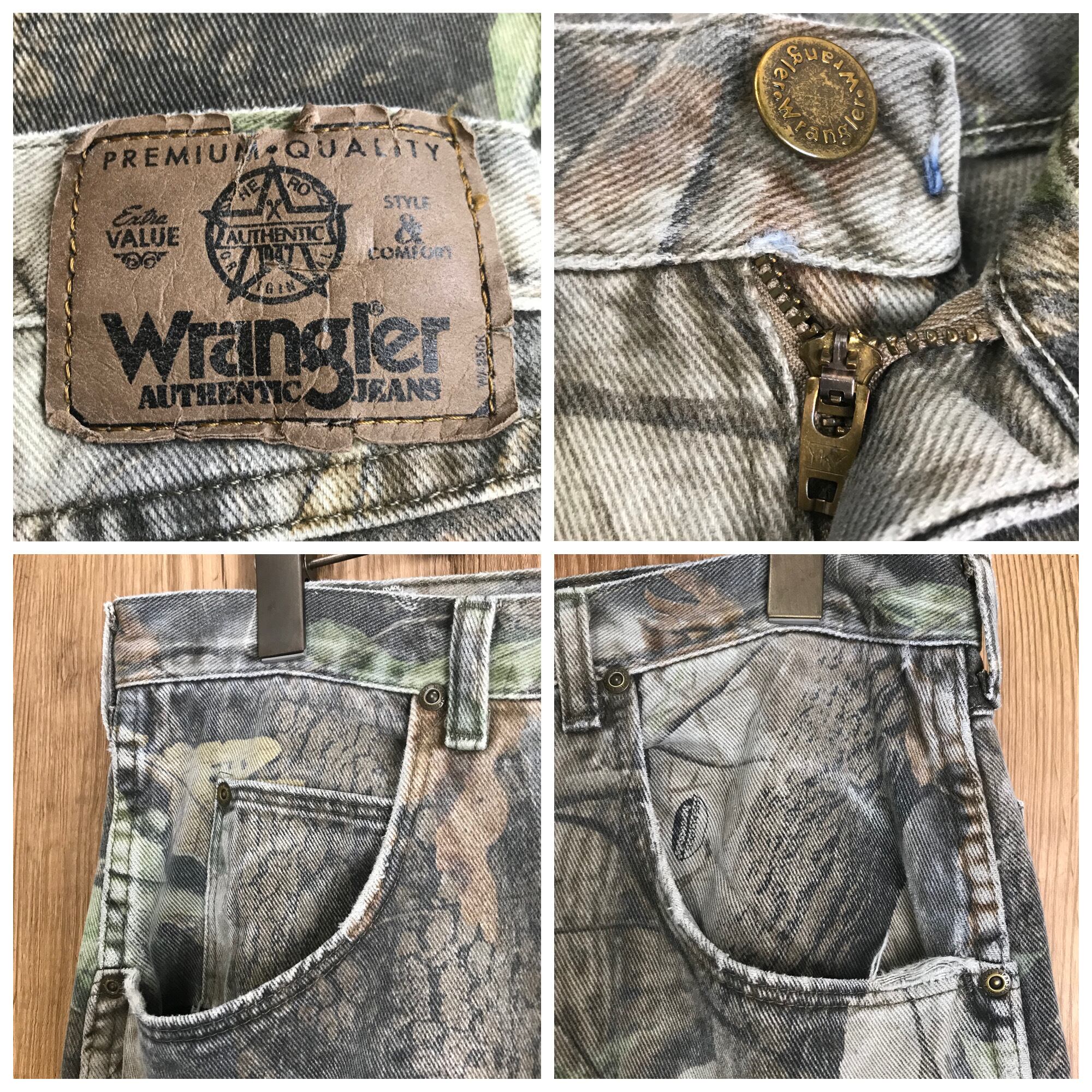 90s Wrangler ラングラー リアルツリーカモ柄 デニム パンツ 90s Wrangler ラングラー リアルツリーカモ柄 デニム パンツ