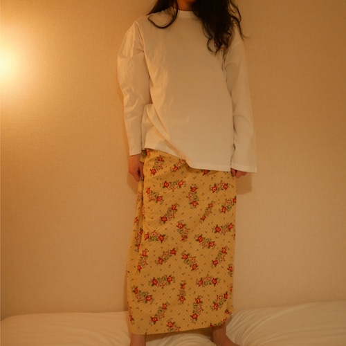 Union made Flower pattern long skirt