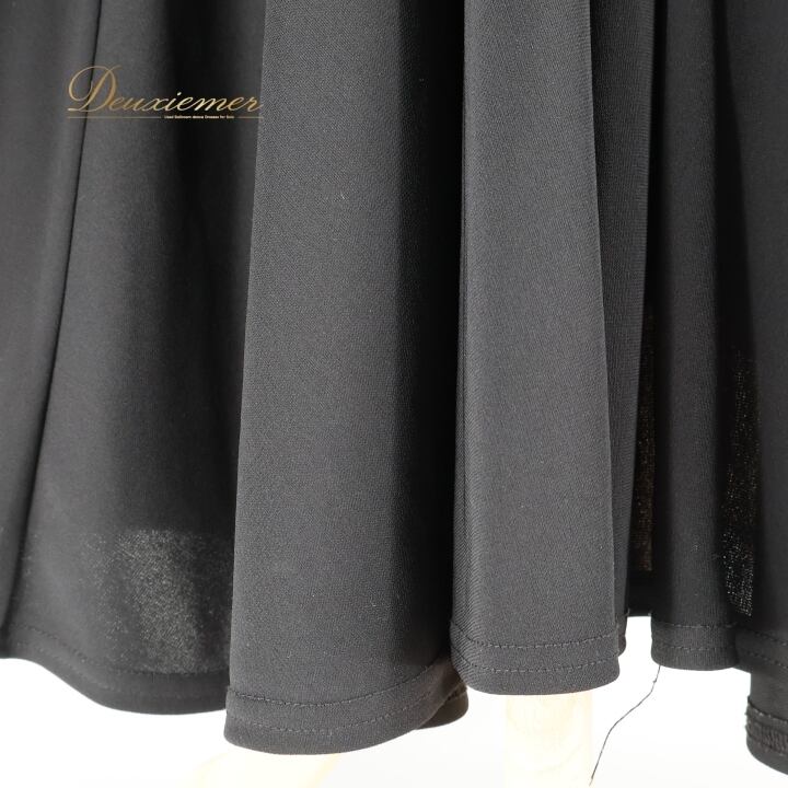 フラメンコ 衣装 ファルダ スカート ペチコート 黒 無地 ストレッチ