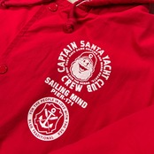 CAPTAIN SANTA キャプテンサンタ YACHT CLUB CREW プリント 裏ボアフリース フード付き ナイロンジャケット サイズ M /レッド