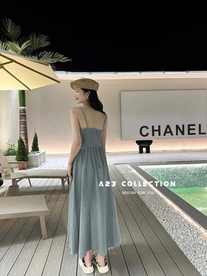 デニムキャミワンピース・ジャケットセットアップ　AJ33172-730