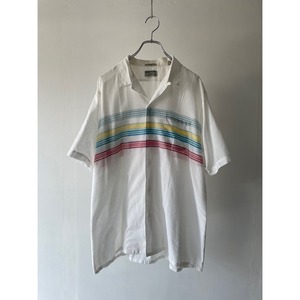 -OAKTON- 90's Open collar border shirt