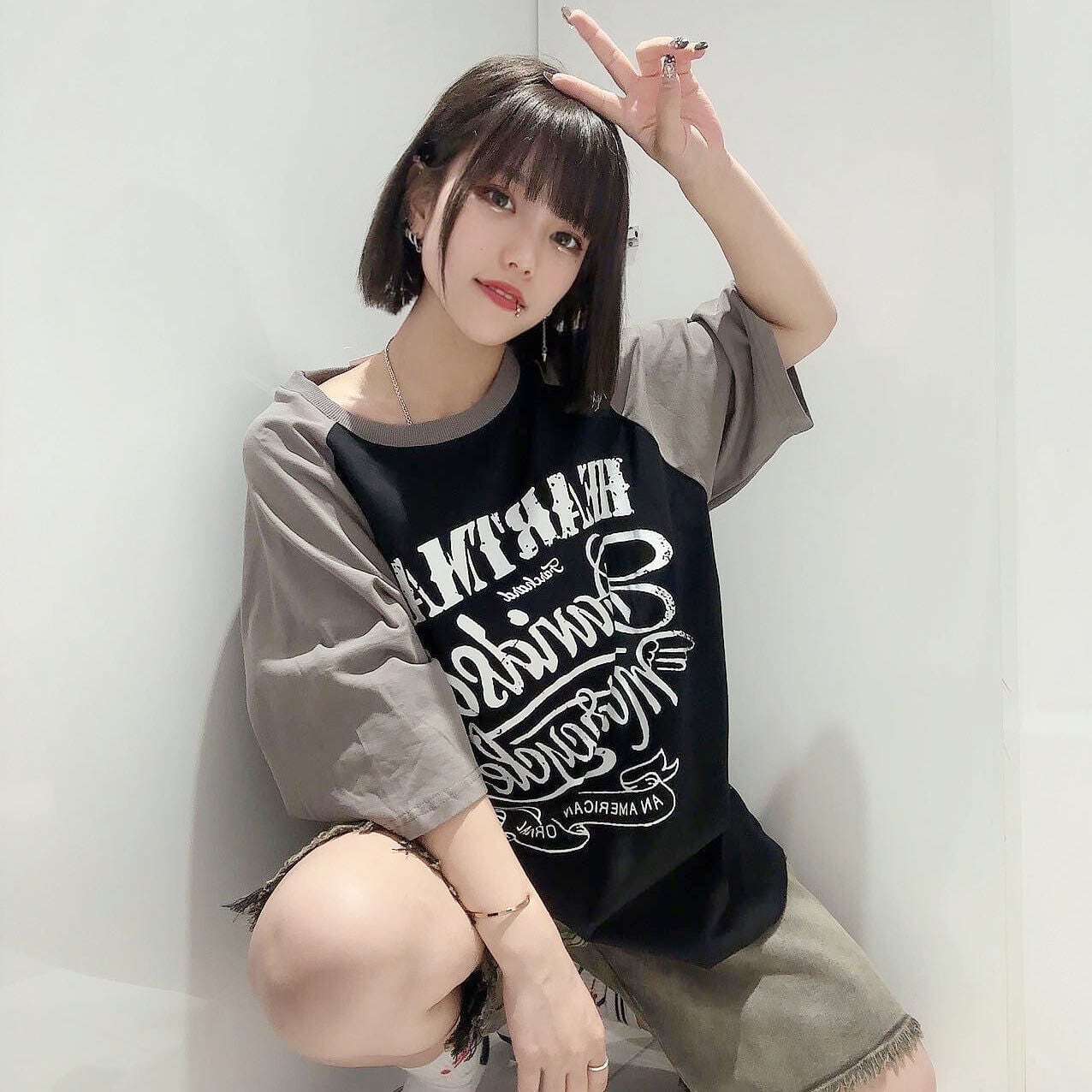 Y2K☆アメリカンロゴ ラグランTシャツ(Motorcycle) | VOLCAN&APHRODITE