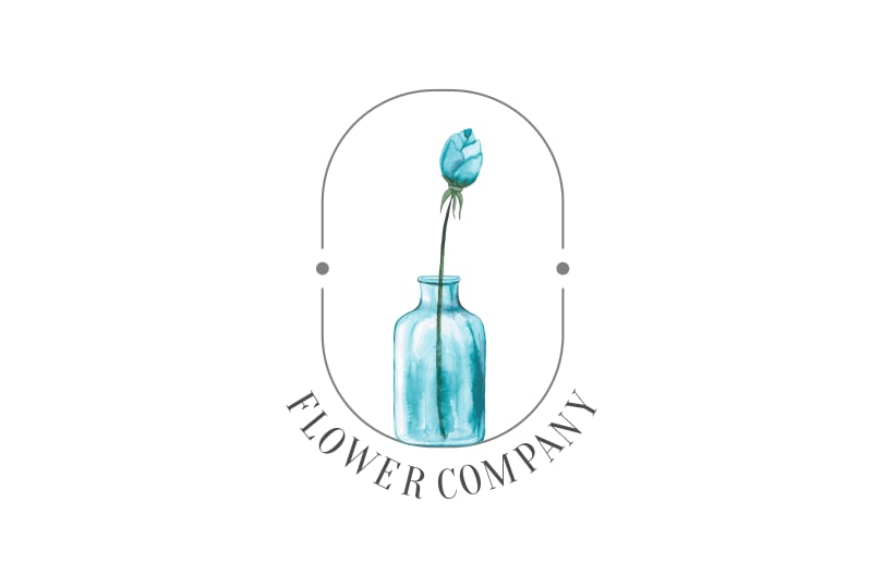 ロゴデザイン 水彩水色チューリップのエレガントなロゴを販売 Creative Owner クリエイティブなビジネスオーナーのためのデザインストア
