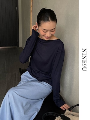 back-open thin loose natural cutsew【NINE9445】