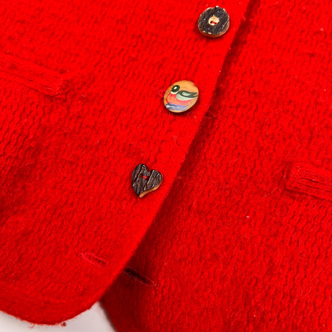 オーストリア製 STEINBOCK スタインボック チロリアン ウール ジャケット コート サイズ 40(D) /ビンテージ/レッド