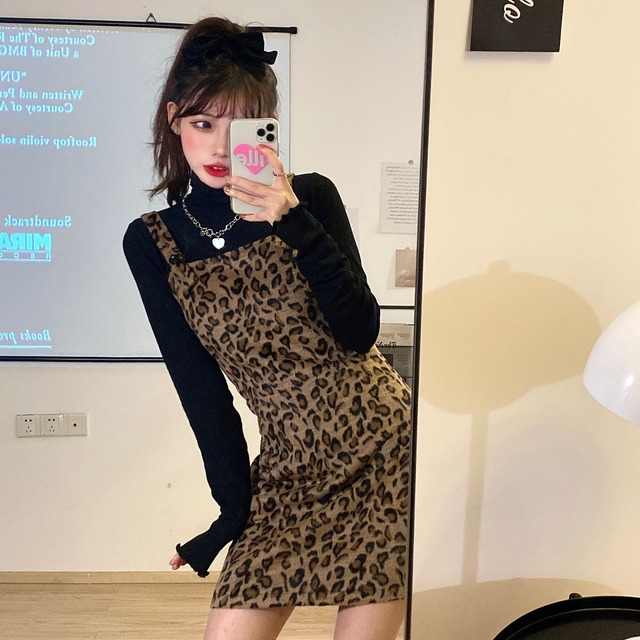 レオパード柄ワンピース 1013 Rripcord リップコード 韓国ファッション通販 レオパード柄ワンピース 1013 Rripcord リップコード 韓国ファッション通販