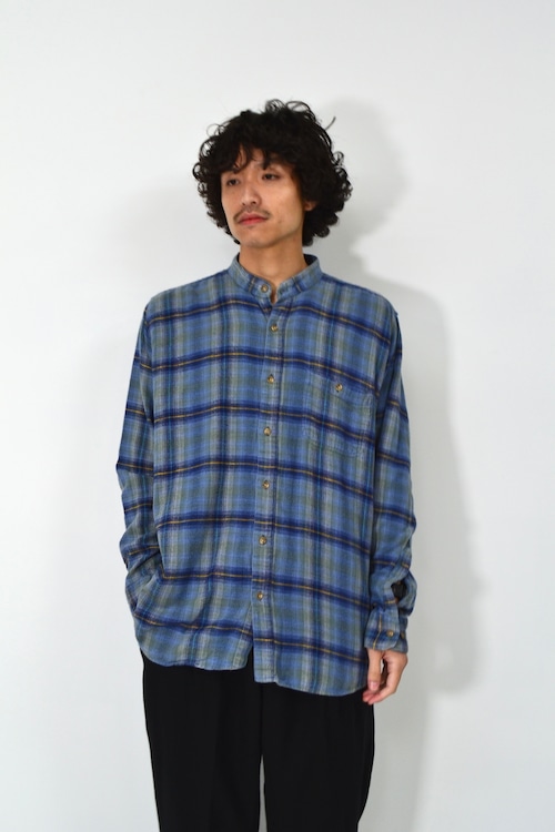 90s No-collar check nel shirt