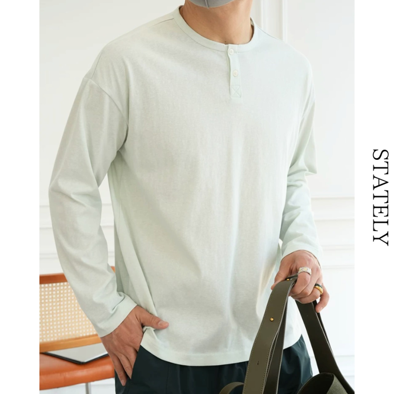 ミニマルボタンネック Tee/5color_T267・画像3