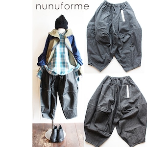 【nunuforme】ns-621-100 ブラックデニムポインテッドデニムパンツ 2size