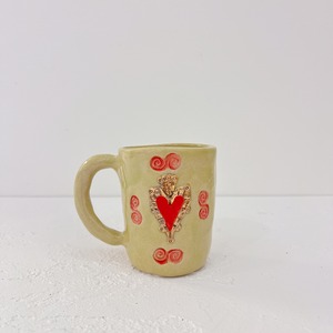 【Koyomi Yanagimoto】陶器／heart マグカップ（green）