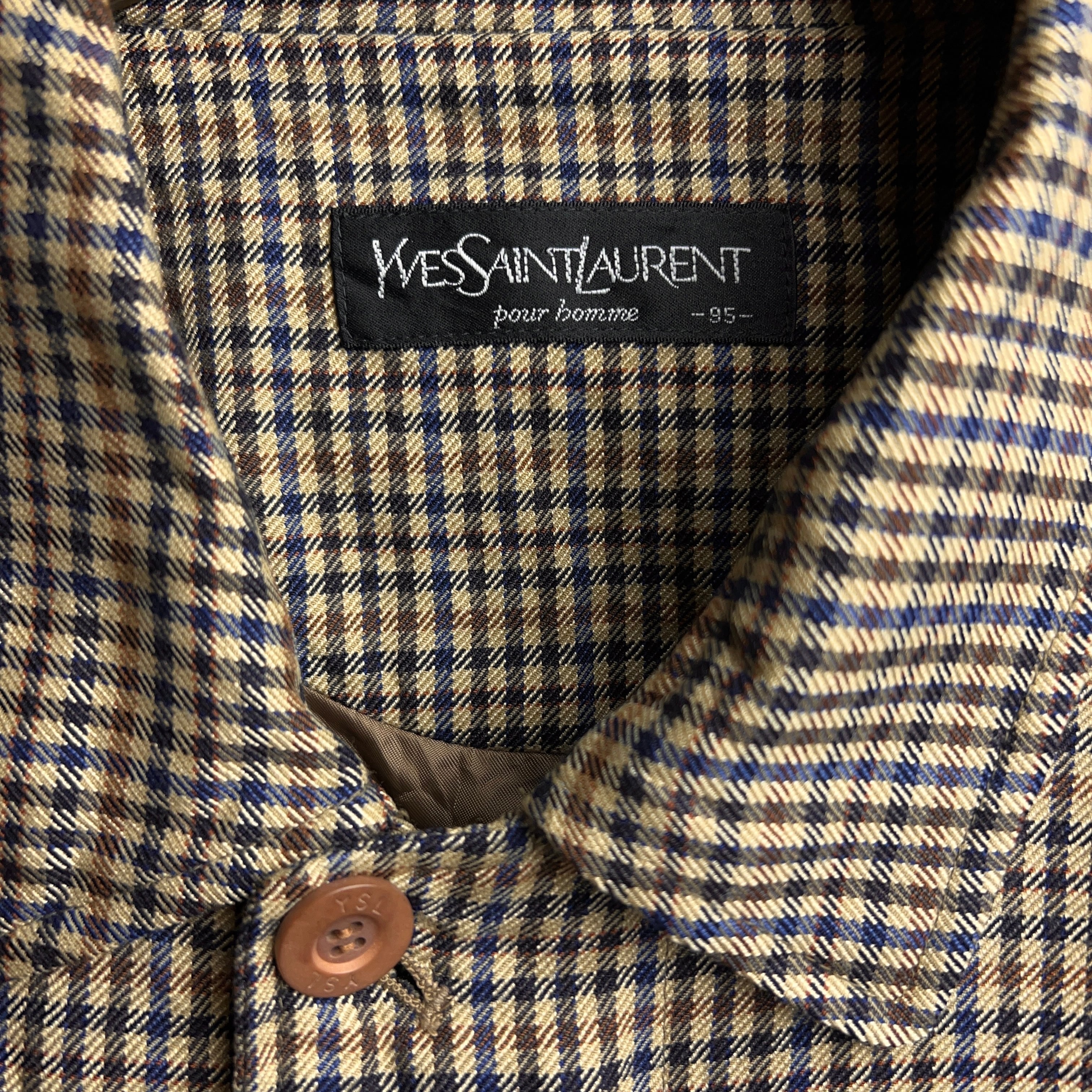 's~'s “YVES SAINT LAURENT” POUR HOMME GUNCLUB CHECK BLOUSON