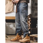 Loose Fit Wide Leg Denim Pants ◇2color H0790