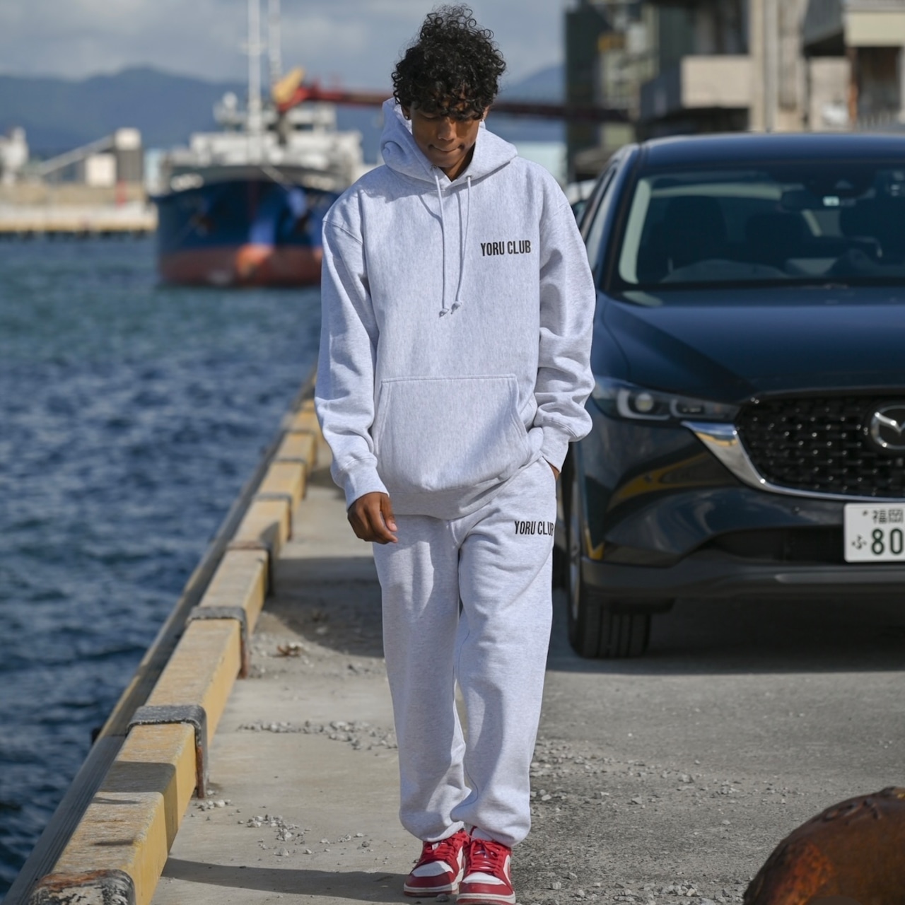 YORU CLUB LOGO SWEAT PANTS【Gray】
