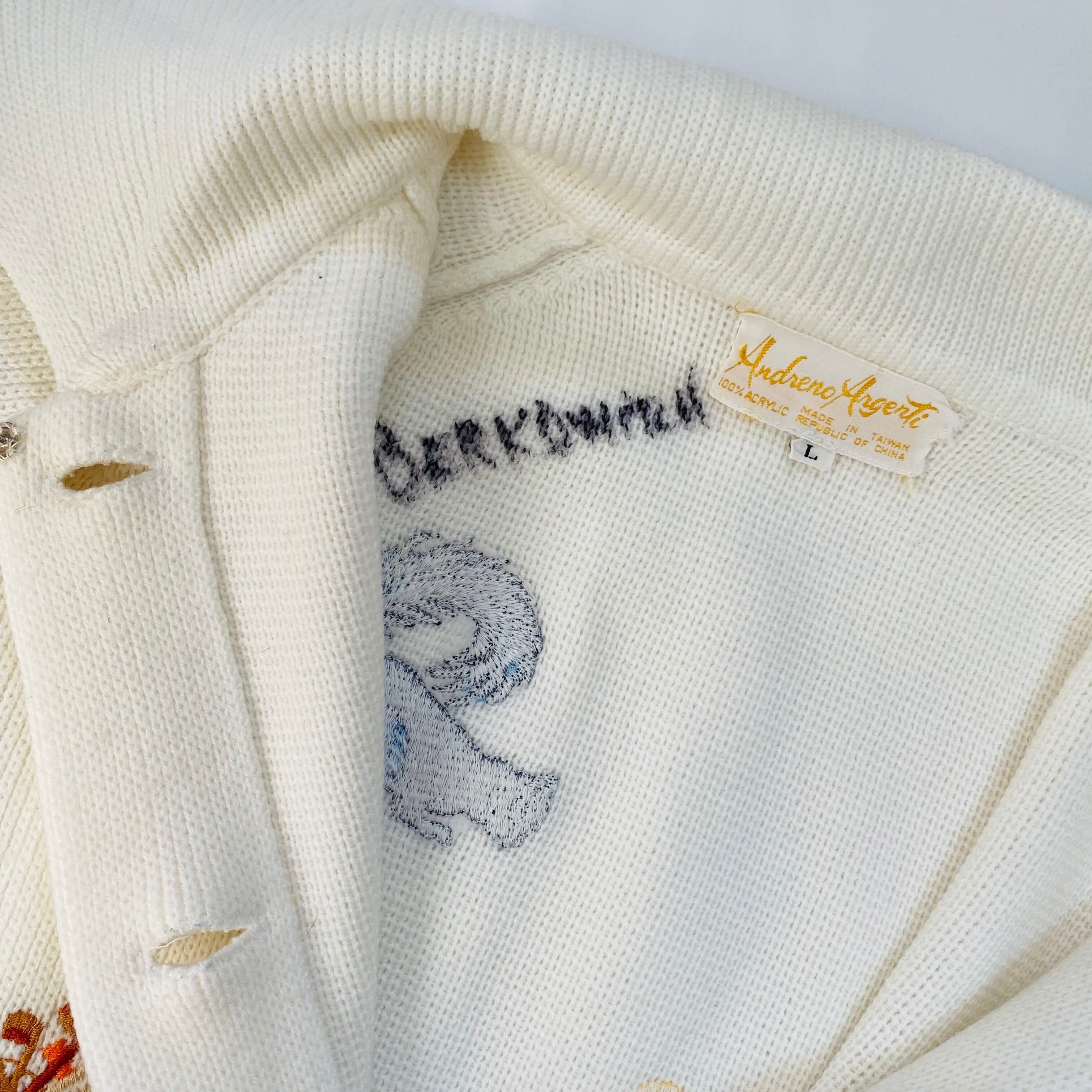 60's vintage “ Andreno Angenti” golf knit cardigan ／60年代 古着