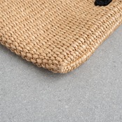 フェンディ ラフィア クラッチバッグ  FENDI ROMA ベージュ ブラック