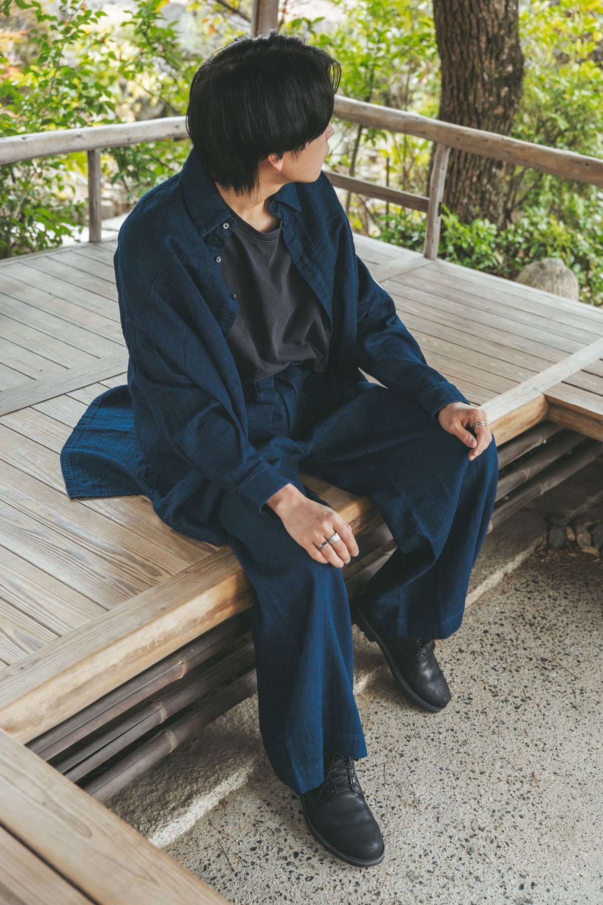 数量限定】空気を纏うシャツ。エアリーデニムシャツ-爽藍-【国産ダブル
