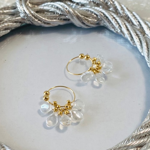 SWAY  scale daisy earrings  Ice
