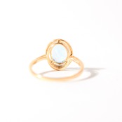 【K18 / 12号】ブルートパーズ x ダイヤモンド リング