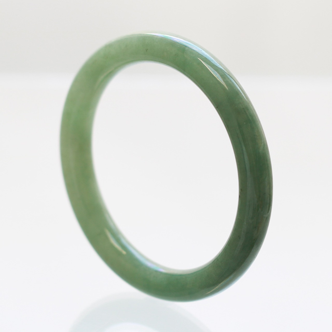 【内径 53mm】透明感ある翡翠バングル princess A貨翡翠 jd_bg1317