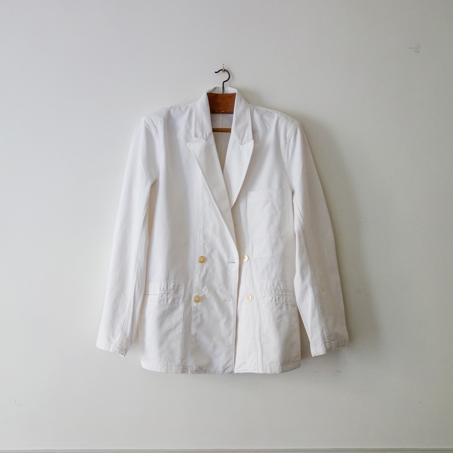 MADE IN FRANCE】【DEADSTOCK】ホワイトワークウェア ダブルブレス