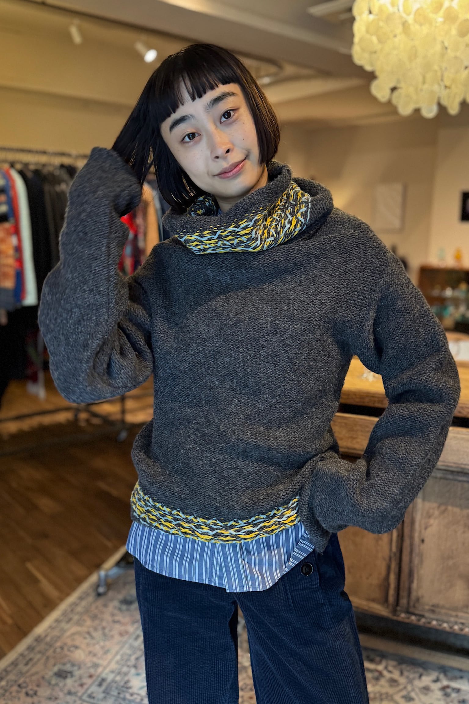 DIESEL ハイネックグレーニット