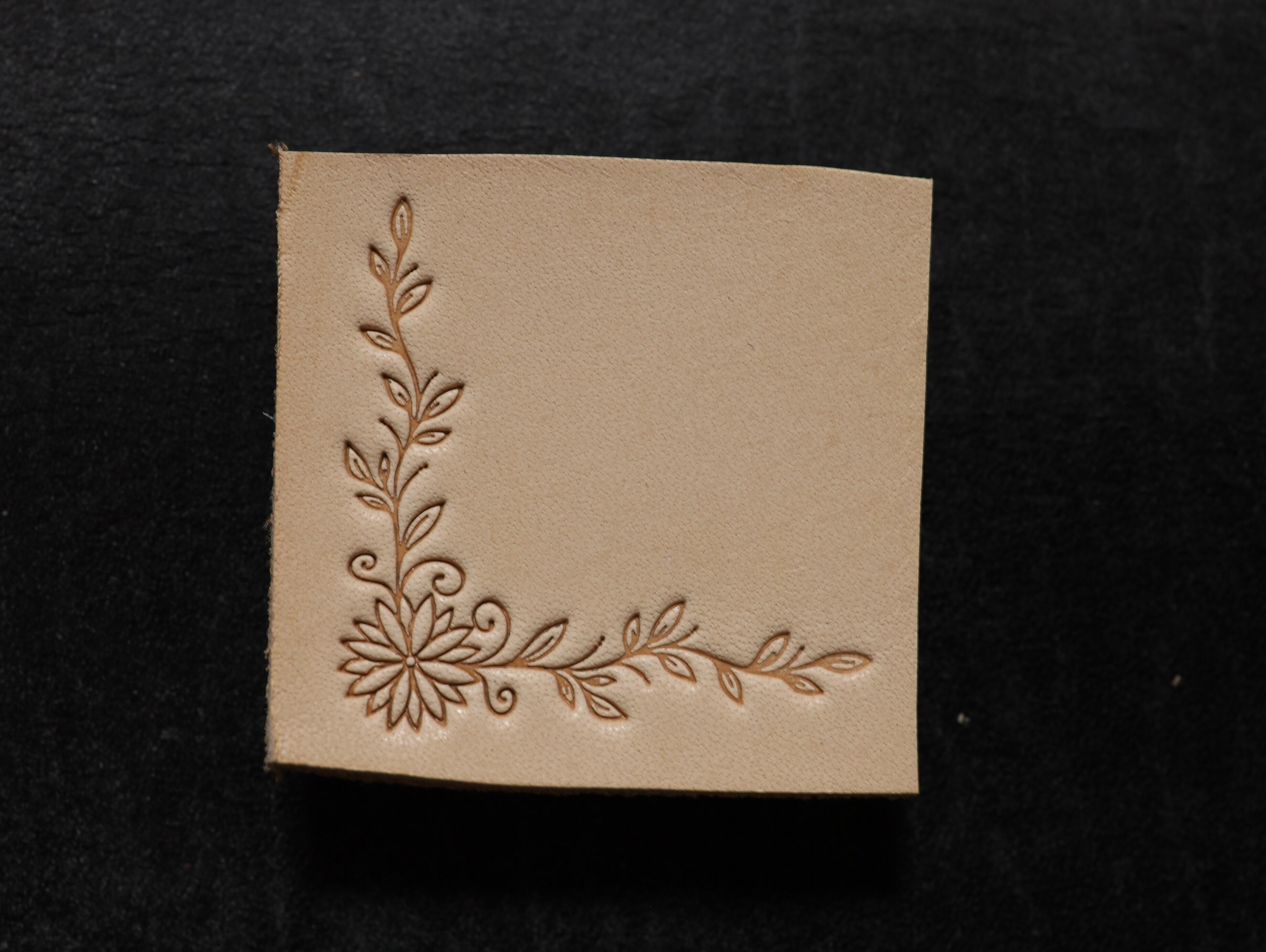 【アクリル刻印】コーナーボーダー　花柄　レザークラフト用