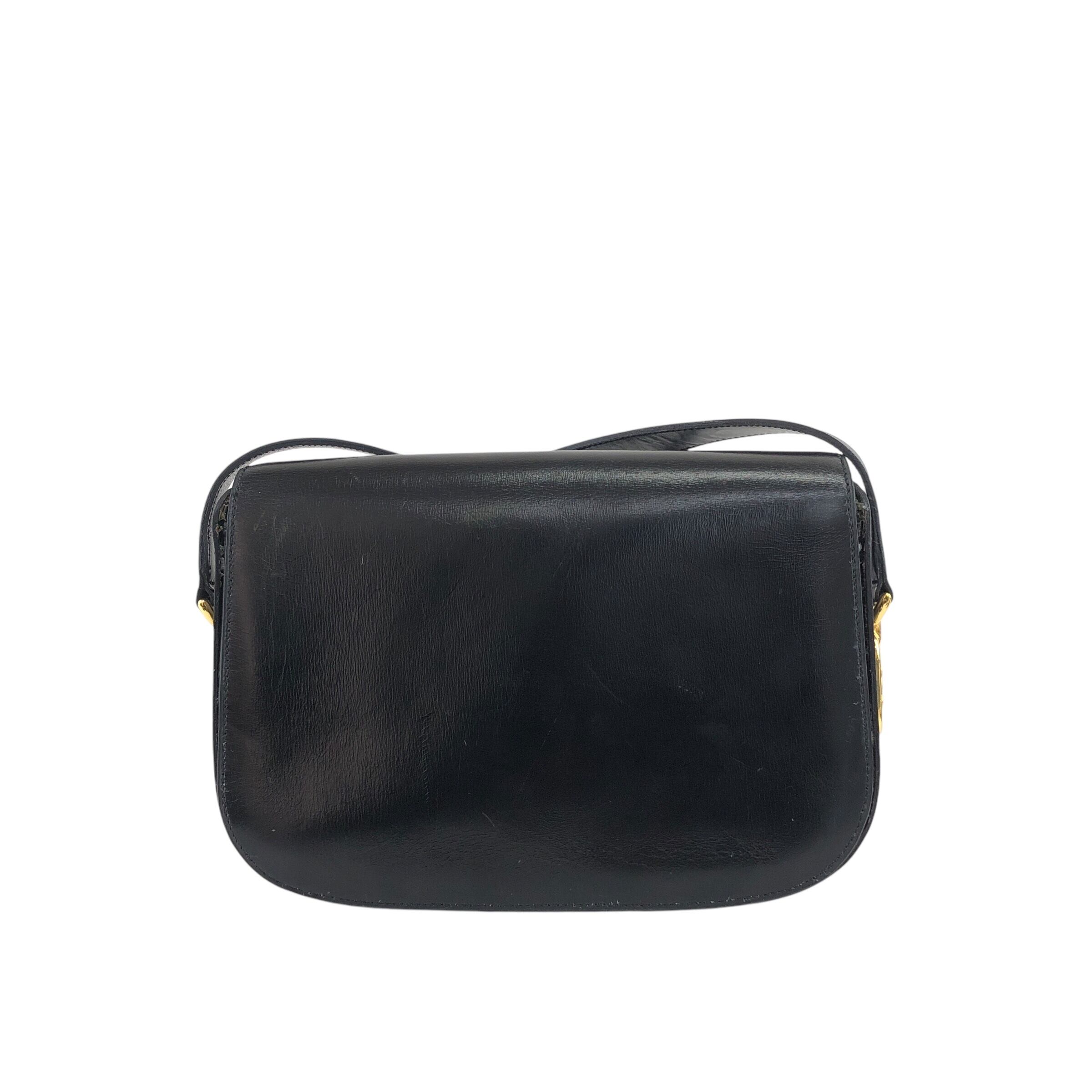 CELINE セリーヌ ショルダーバッグ ブラック ブラゾン レザー vintage