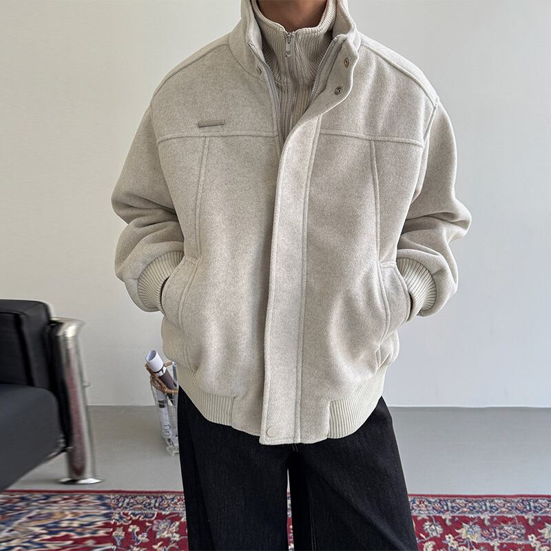 19 STUDIOフェイクレイヤードタートルネックブルゾン