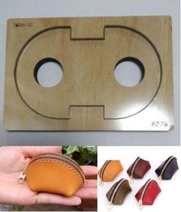 小銭入れ付き 二つ折り財布型の抜き型 レザークラフト用 | Happy plus