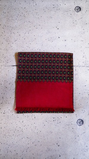 【1960s】U.K. VINTAGE 幾何学柄 スカーフ 《フリンジ ヴィンテージ》