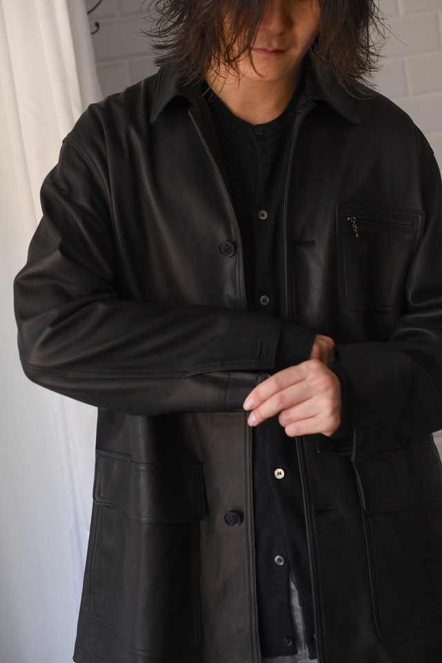 BISOWN / LUMB LEATHER HUNTING JACKET (BLACK)