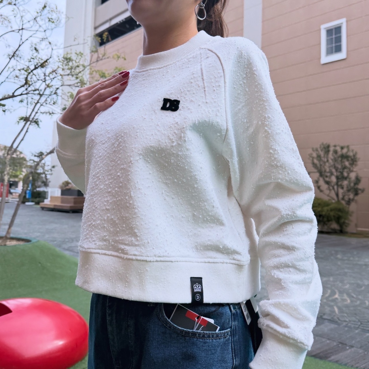 ダブルスタンダード DOUBLE STANDARD コットンネップ裏毛プルオーバー