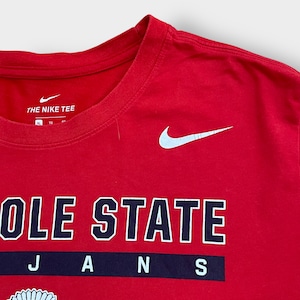 【NIKE】カレッジロゴ セミノール州立大学 ロンT ロングTシャツ 長袖Tシャツ SEMINOLE STATE ロゴ プリント X-LARGE ビッグサイズ DRI-FIT ナイキ スウッシュ レッド US古着