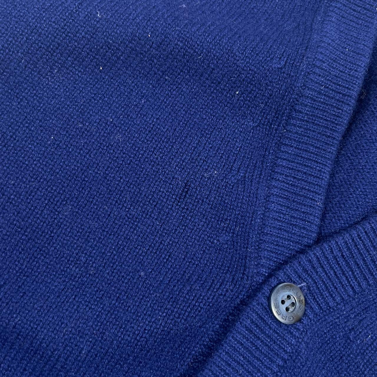 カシミヤ100% GREENCLUBS グリーンクラブ 前開き ニット ベスト 3/ネイビー メンズ
