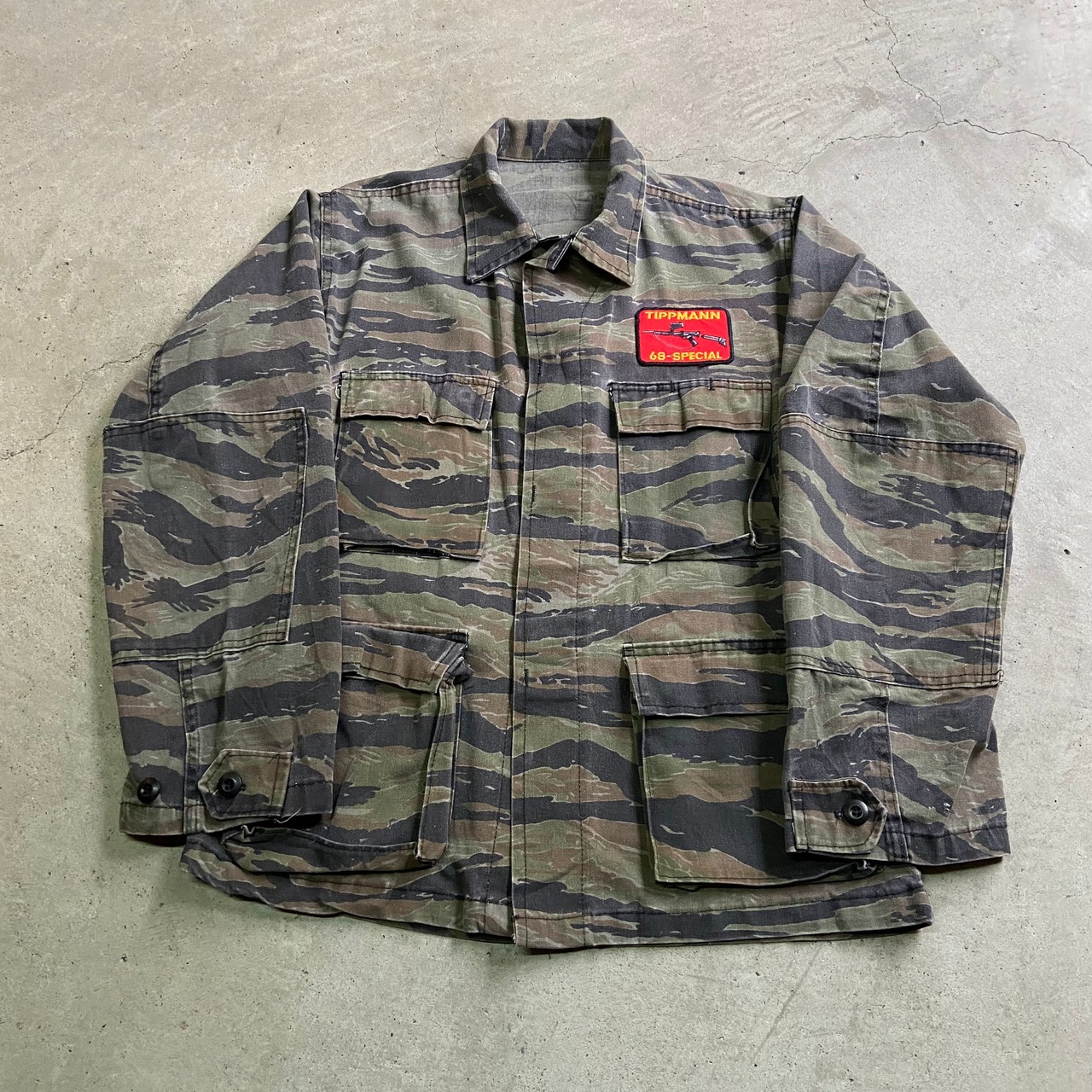 USA製 民間品 タイガーストライプカモ ワッペン付き BDUジャケット 
