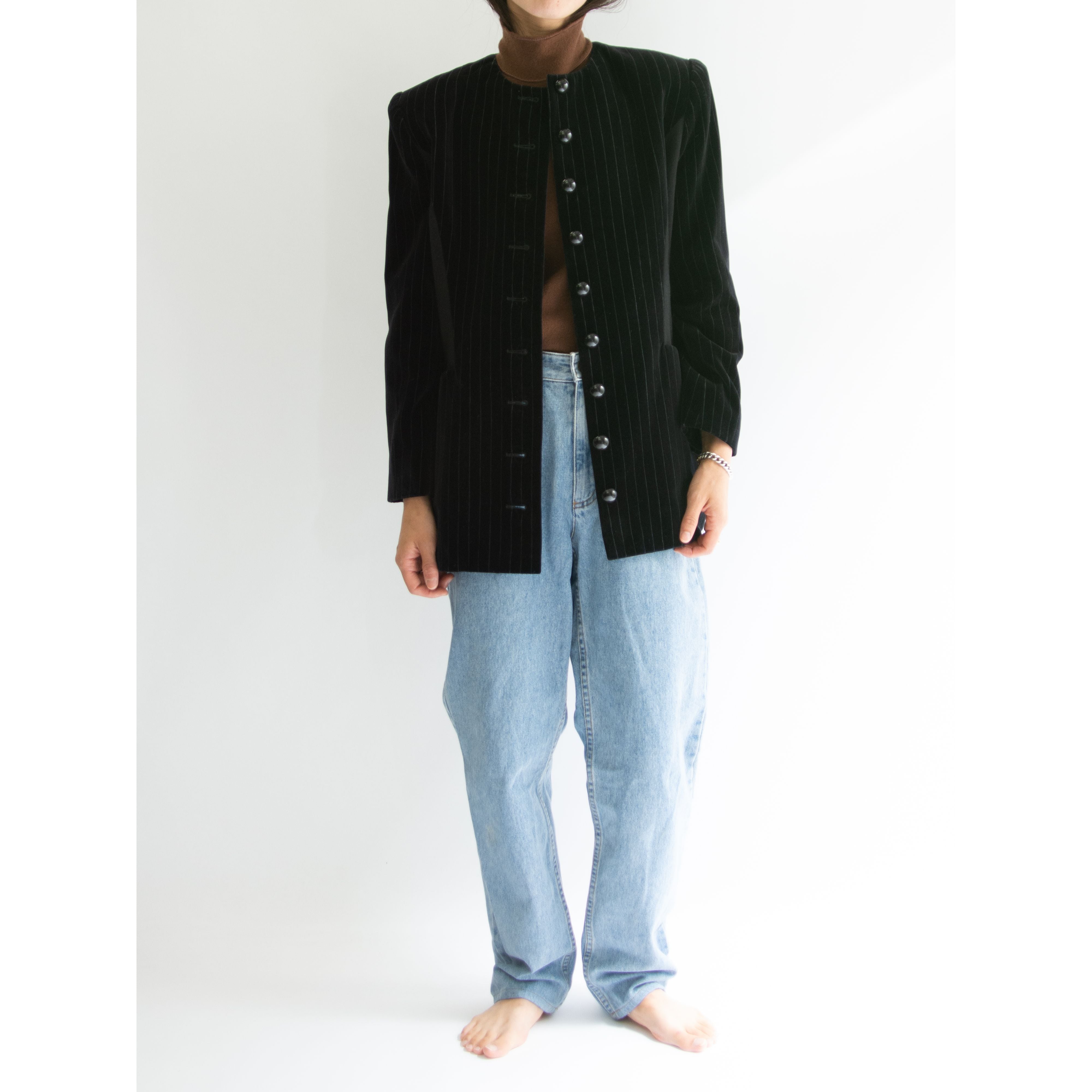 LANVIN】Made in France Velvet Collarless Jacket（ランバン フランス