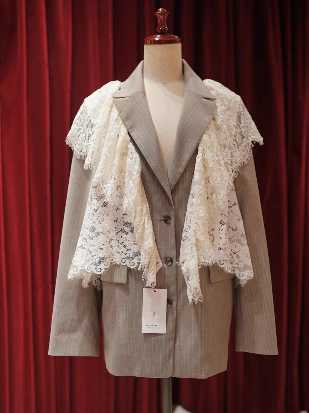 MAISON SPECIAL(メゾンスペシャル) “Lace Vest Single Jacket”