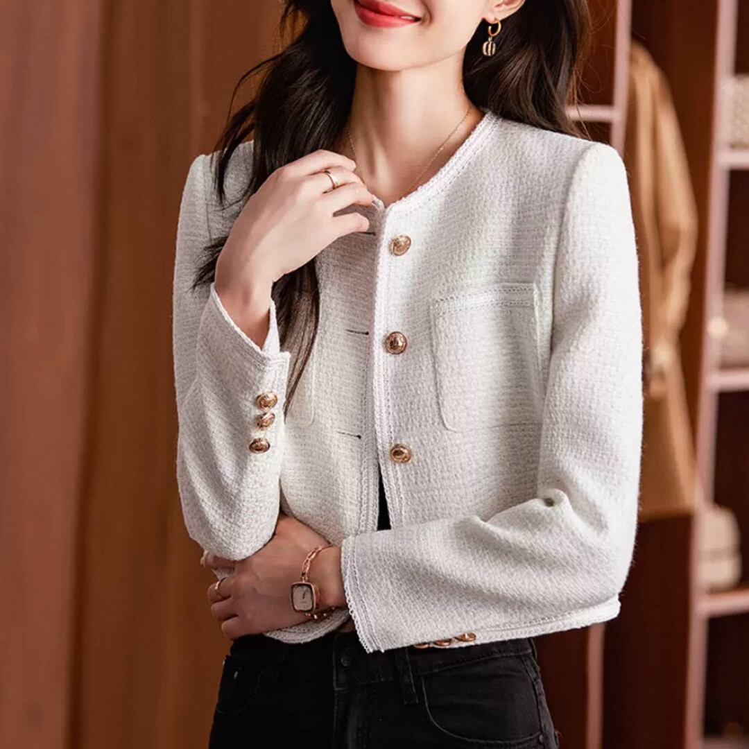 Gold button tweed jacket 00006