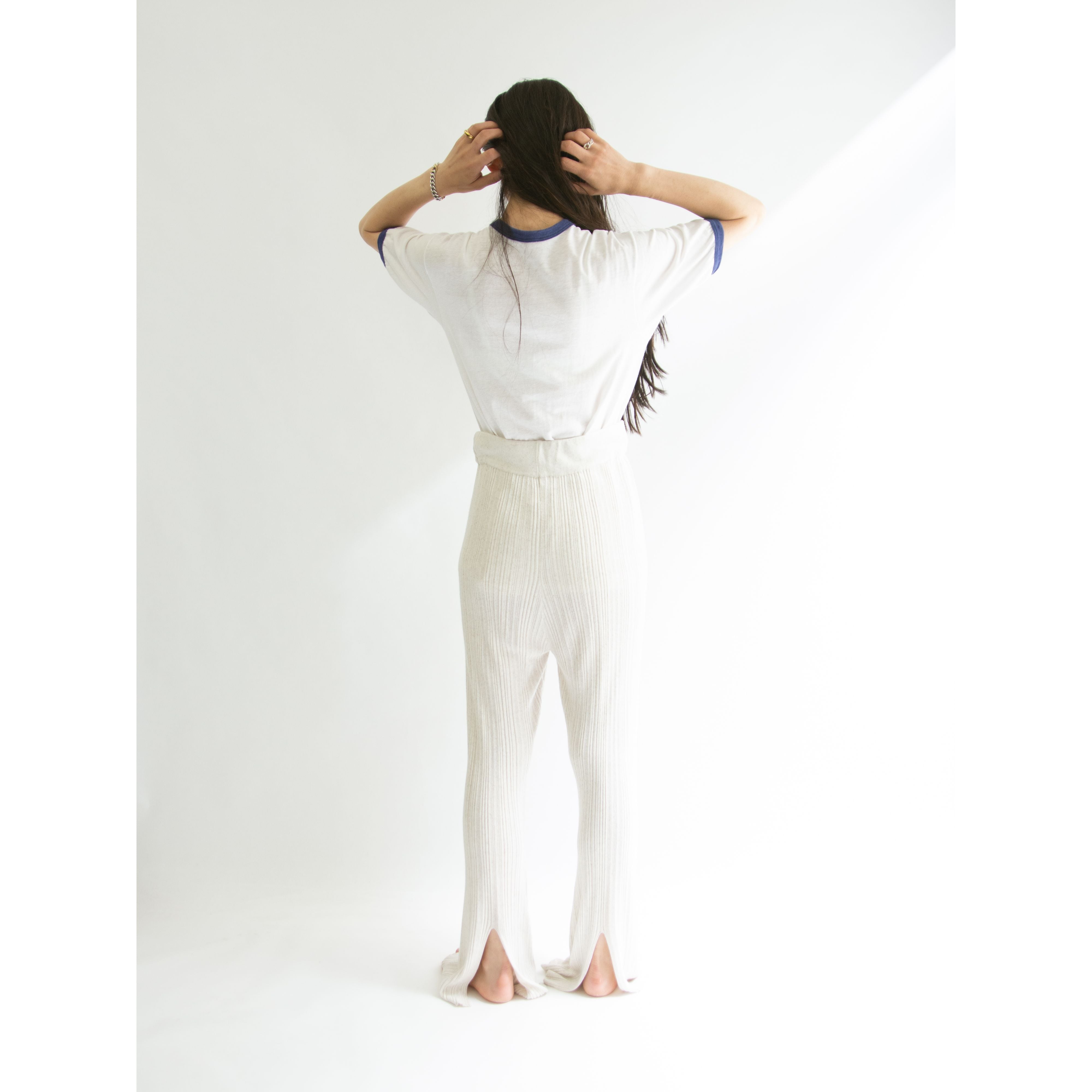 【Hanes】Made in U.S.A. 70's Flock Print Ringer T-shirt(ヘインズ アメリカ製 フロッキープリント リンガーTシャツ)