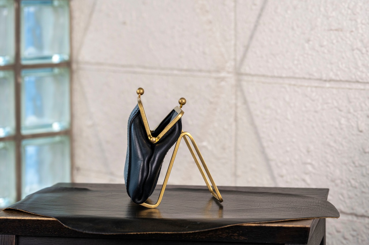 【soul;solid】Brass clasp ポーチ マチなし　#ALASKA(black)×AMAZZONIA(black)