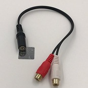 3.5mmステレオミニプラグ（メス）とRCA×2(赤・白)（メス）ケーブル 20cm 金メッキ仕様