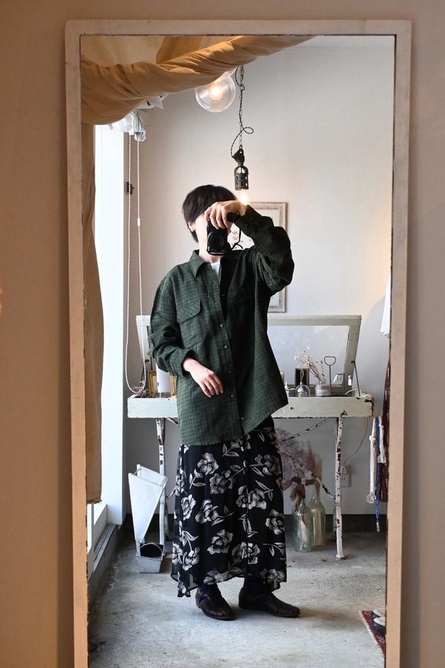 1990’s ~ Faux Suede Check Shirt／L