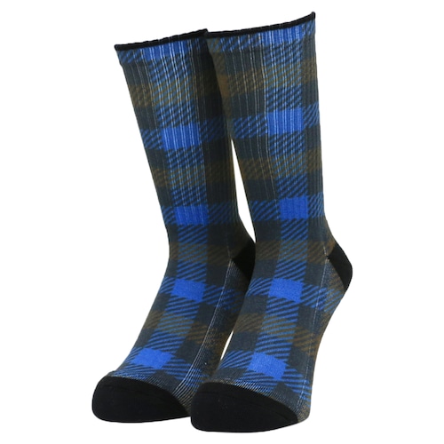 WHIMSY / PRINTED GUN CLUB SOCKS BROWN PLAID