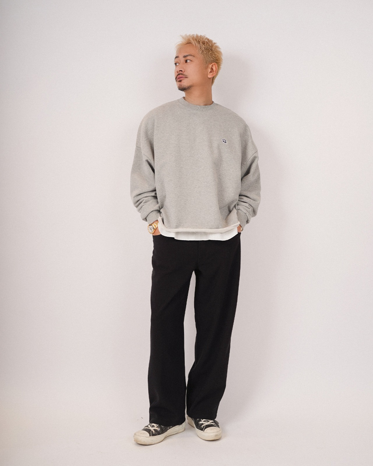 【#Re:room】HENRY NECK WAFFLE LONG SLEEVE［REC881］